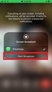 how to share screen on whatsapp